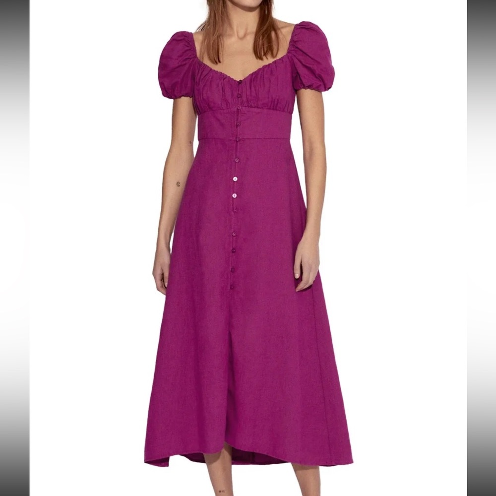 NWT ZARA LINEN BLEND MADI DRESS